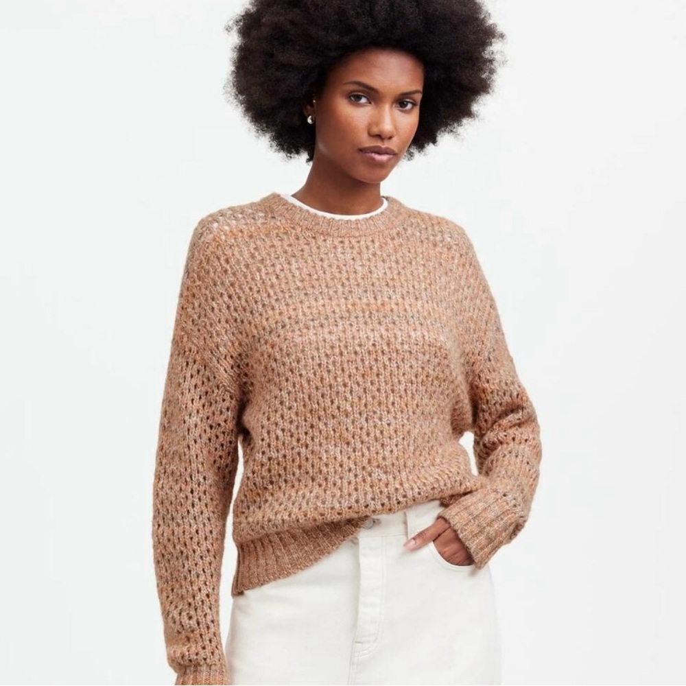 Madewell Women's Space Dyed Open Knit Crew Neck Sweater